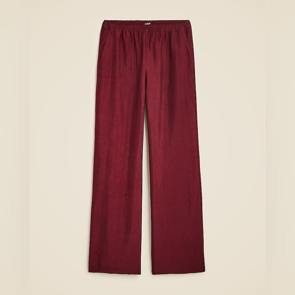 J. Crew Stratus pant in burgundy textured satin - Picture 4 of 7